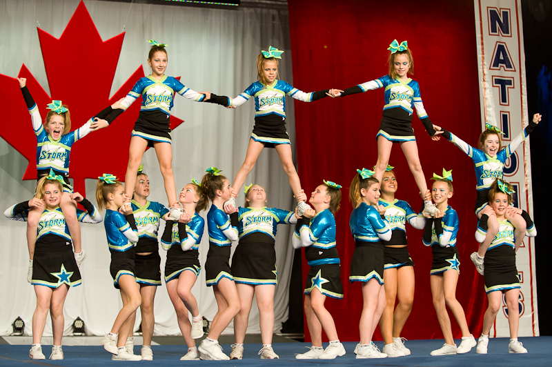 The Capital City Storm perform at the National Cheer Championships in Niagara Falls, Ontario. Photo by Michael Bennett.