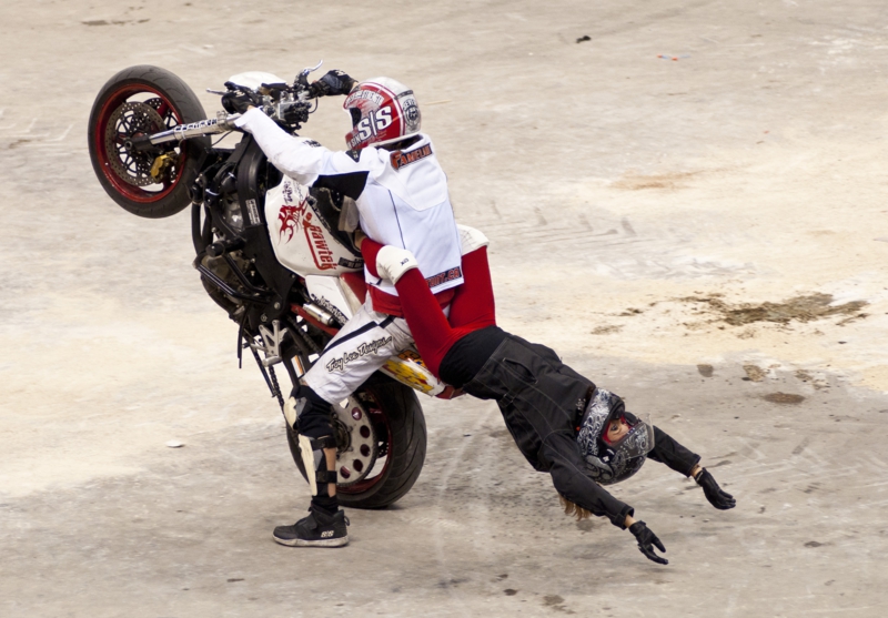 Erick Meslier & Felix Famelart perform a series of bike stunts at Scotiabank PLace on Saturday May 26th, 2012
