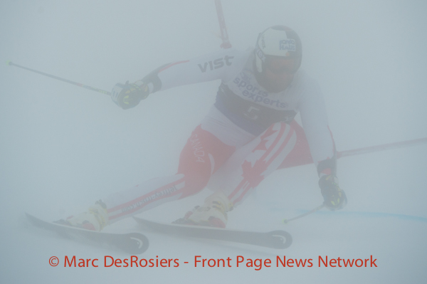 December 22th, 2012. Jeffrey Frisch competes in the men's Super Series race held at Mont-Tremblant in St-Jovite, Quebec, Canada. Visibility was greatly reduced at times, forcing the cancelation of the event due to the weather.