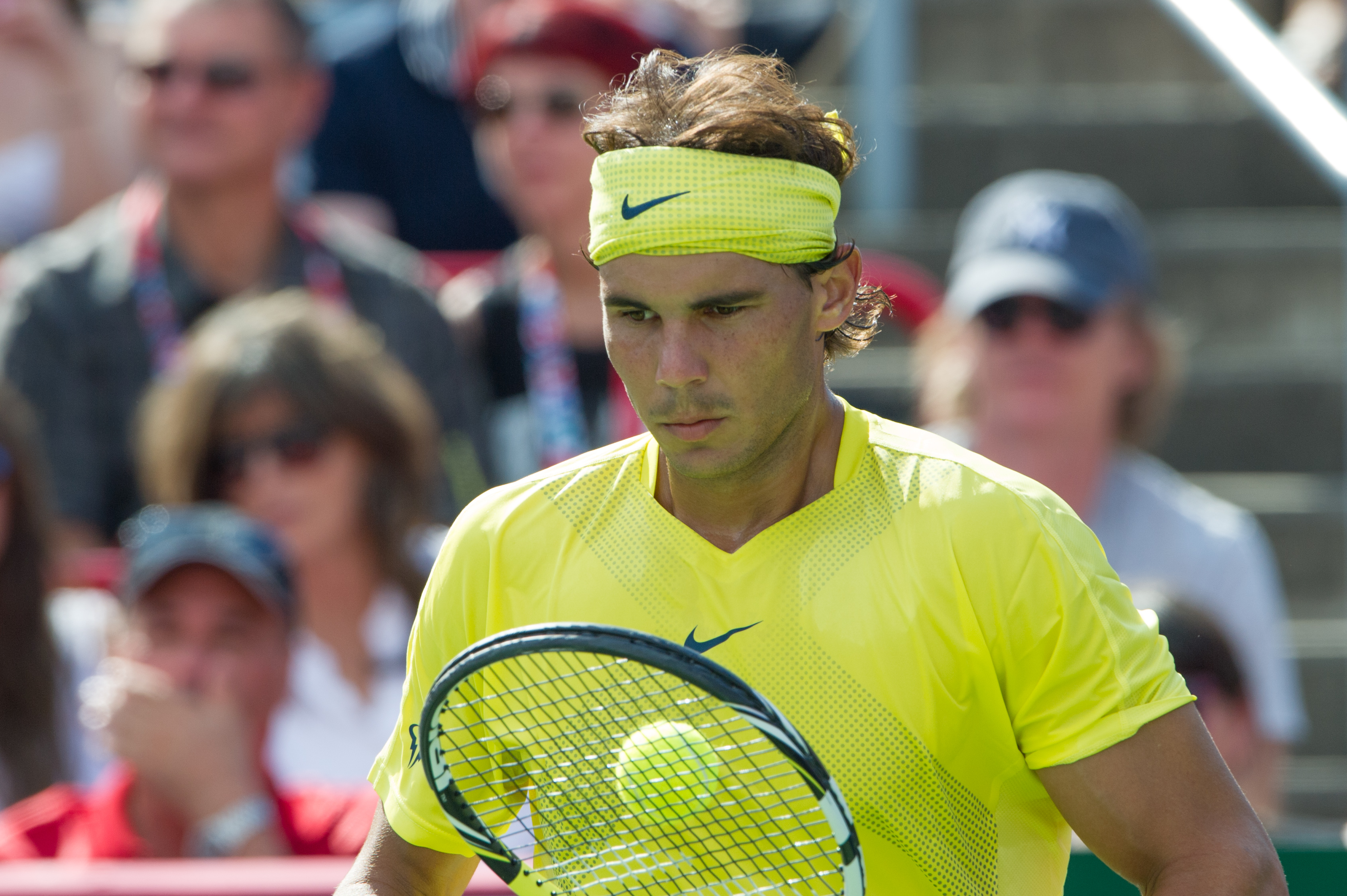 ATP Master tennis player Milos Raonic (CAN) and Rafael Nadal (ESP) played centre court in the ...